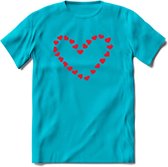 Valentijn Hart T-Shirt | Grappig Valentijnsdag Cadeautje voor Hem en Haar | Dames - Heren - Unisex | Kleding Cadeau | - Blauw - XL