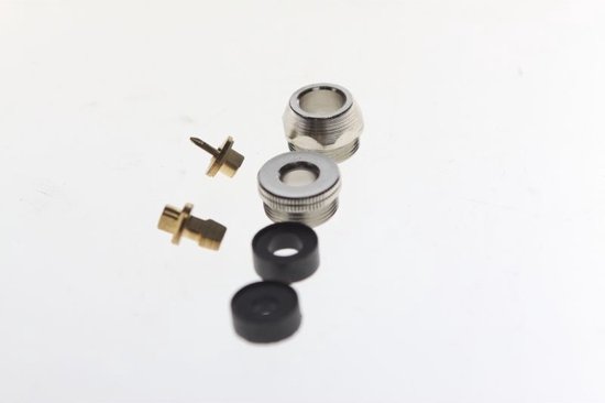 Alligator Pompnippel vervangset - 6-delig - Voor luchtpistool en compressorhandvat - Onderhoud en reparatie — afbeelding 3