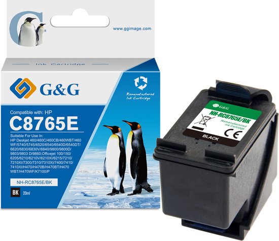 G&G 338 inktcartridges compatibel met HP 338 Hoge Capaciteit / Zwart