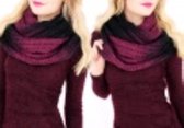 Colsjaal - Gebreide ronde sjaal - Warme kleuren