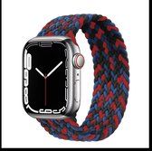 Gevlochten bandje – Apple Watch – blauw/rood/zwart  kleur – Geschikt voor de Apple Watch 38-41mm