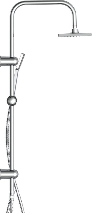EISL Easy Energy DX12004-A Conjunto de ducha sin grifo, conjunto 2 en 1, ducha mural grande (170 x 170 mm) y teleducha, rociador sin grifo, kit de instalación completo, cromo