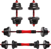 CCLIFE 2in1 Dumbbell Barbell Set with Handle Adjustable Dumbbells Weights 20 30 40kg Hanteln Set professionell
