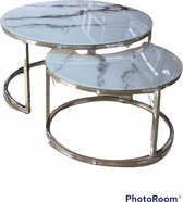 salon tafel dublo zilver kleur