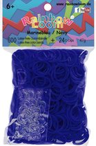 Loom bands / loombands Donkerblauw van het merk MG (Zakje van 600 stuks + 24 clips)