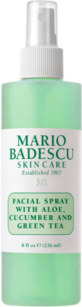 Mario Badescu Facial Spray with Aloe, Cucumber & Green Tea - facemist - Vermoeide huid - Hydratatie - Artikel vrij van Ftalaat, Parabenen, Sulfaat - 236ml