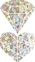 Raamsticker - Diamant en Hart - Suncatcher - Rainbow - Raamdecoratie - Raamfolie - Statisch - Zelfklevend