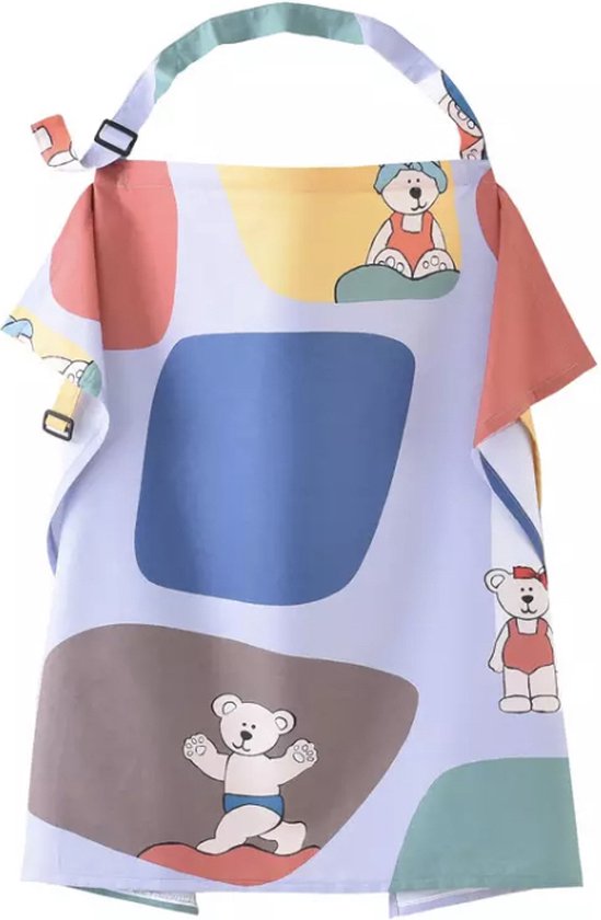 Borstvoedingsdoek - IL BAMBINI - Borstvoedingsdoek - Voedingsdoek - Doek voor afschermen borstvoeding - Kleurrijk beertjes