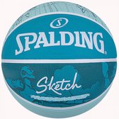 Spalding Sketch Crack Ball 84380Z, Unisex, Blauw, basketbal, maat: 7