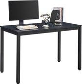 ROOM1 Bureau met 2 Legplanken - Computertafel - Zwart - Zwart Metalen Frame en Zwart Hout