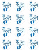 Sluitstickers It's a Boy- Geboorte stickers- Sticker Geboortekaartje- 4.5 cm - 48 stuks- Blauw