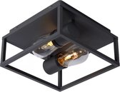 Blixt CÈLINE - Plafonnière - 2xE14 - Zwart - 22x22x16CM - Industriële plafondlamp - Modern ontwerp - Kwaliteitsstaal - Slimme lichtspreiding