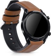 kwmobile horlogeband voor Huawei Watch GT 3 (46mm) -Armband voor fitnesstracker van leer in bruin / zwart