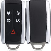 kwmobile autosleutelcover voor Jaguar 5-knops autosleutel Smart Keyless - vervangende sleutelbehuizing - zonder transponder - zwart