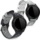 kwmobile 2x armband voor Samsung Galaxy Watch 4 Classic (46mm) - Bandjes voor fitnesstracker in zwart / grijs / grijs / wit