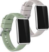 kwmobile 2x armband voor Huawei Watch Fit mini - Bandjes voor fitnesstracker in grijs / groen
