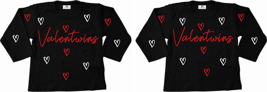 Valentijns shirts tweeling voor baby's en kids-Valentwins-Maat 56