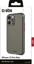 SBS Rim Backcover Hoesje - Geschikt voor Apple iPhone 13 Pro Max - Gsm case - Zwart