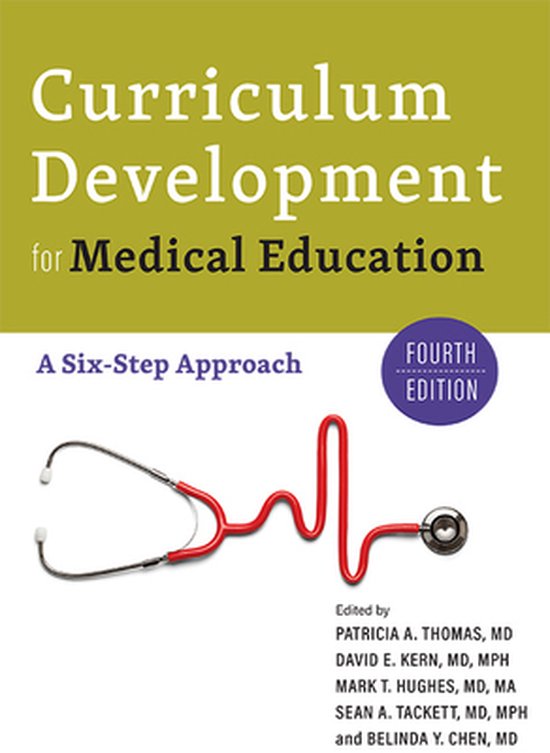 Couverture du livre 'Curriculum Development for Medical Education, A Six-Step Approach', 4e édition, avec un stéthoscope rouge stylisé.