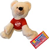 Grote knuffel beer 30 cm I Love You Forever Tony Chocolonely chocolade met rood shirtje | Valentijn cadeau vrouw man | Valentijnsdag voor mannen vrouwen | Valentijn cadeautje voor