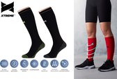 Sport Essentials - Compressiekousen - Compressie Sokken - 2 Pack - Zwart - Maat 39-42 - Hardloopsokken - Steunkousen - Skisokken