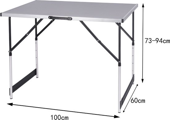 Kamyra® Campingtafel Inklapbaar - Kampeertafel, Partytafel - Opvouwbaar, Lichtgewicht & In Hoogte Verstelbaar - Grijs van Kamyra — afbeelding 3