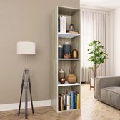 Decoways - Boekenkast/tv-meubel 36x30x143 cm spaanplaat wit en eikenkleur