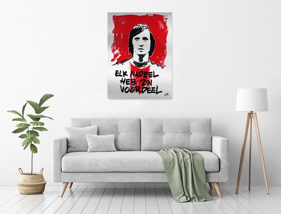 JOHAN CRUIJFF * ELK NADEEL HEB Z'N VOORDEEL * - sign painted kunstwerk