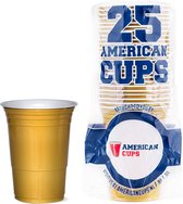 Gold Cups - 50 stuks - 473ml - Party Cups - Drankspel - Beer Pong - Plastic Bekers - Red Cups - Goud