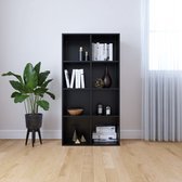 Decoways - Boekenkast/dressoir 66x30x130 cm spaanplaat zwart