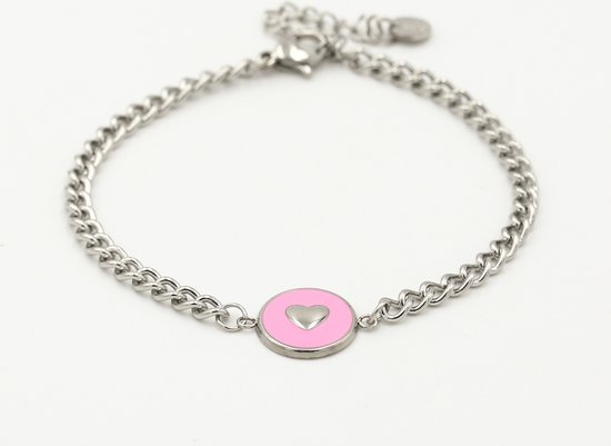 Michelle Bijoux bracelet coeur rose lien JE13784SS Argent
