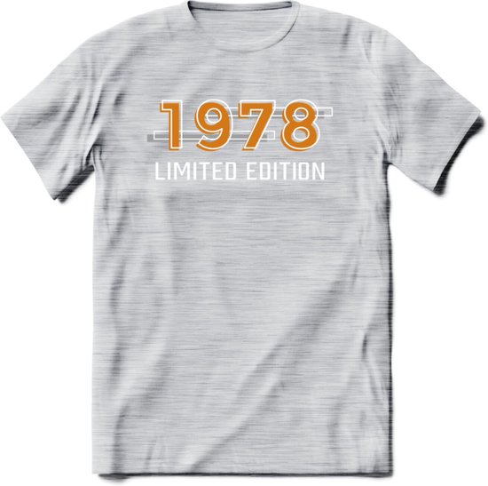 1978 Limited Edition T-Shirt | Goud - Zilver | Grappig Verjaardag en Feest Cadeau Shirt | Dames - Heren - Unisex | Tshirt Kleding Kado | - Licht Grijs - Gemaleerd - 3XL