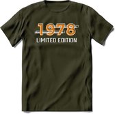 1978 Limited Edition T-Shirt | Goud - Zilver | Grappig Verjaardag en Feest Cadeau Shirt | Dames - Heren - Unisex | Tshirt Kleding Kado | - Leger Groen - XXL