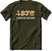 1976 Limited Edition T-Shirt | Goud - Zilver | Grappig Verjaardag en Feest Cadeau Shirt | Dames - Heren - Unisex | Tshirt Kleding Kado | - Leger Groen - XL