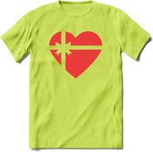 Valentijn Hart T-Shirt | Grappig Valentijnsdag Cadeautje voor Hem en Haar | Dames - Heren - Unisex | Kleding Cadeau | - Groen - S