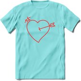 Valentijn Hart T-Shirt | Grappig Valentijnsdag Cadeautje voor Hem en Haar | Dames - Heren - Unisex | Kleding Cadeau | - Licht Blauw - XXL