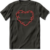 Valentijn Hart T-Shirt | Grappig Valentijnsdag Cadeautje voor Hem en Haar | Dames - Heren - Unisex | Kleding Cadeau | - Donker Grijs - 3XL