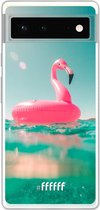 6F hoesje - geschikt voor Google Pixel 6 -  Transparant TPU Case - Flamingo Floaty #ffffff