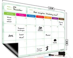 Brute Strength - Magnetisch Weekplanner whiteboard (8) - 53 x 34 cm - Planbord - Familieplanner - Gezinsplanner - To Do Planner - Planner voor kinderen - Maandplanner whiteboard