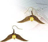 Golden snitch - Harry potter - Oorbellen – Goud - Harry potter kleding - sieraden - passend bij oorbellen - necklace - tijdverdrijver - zwerkbal - kostuum - en de steen der wijzen - Zweinstei