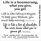 Life is a boomerang 15 x 15 cm
