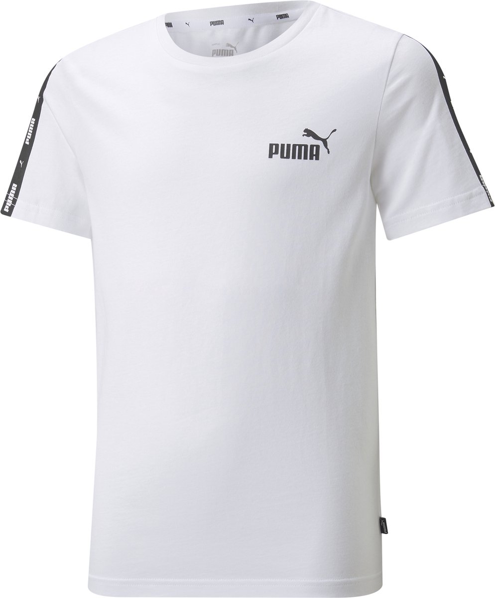 PUMA Essentials+ Tape Jongens T-Shirt Wit