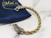 Mei's Viking Oath Ring - sieraad mannen / viking armband - 316L Stainless Steel / Chirurgisch Staal - polsmaat 17 cm tot 21 cm / goud