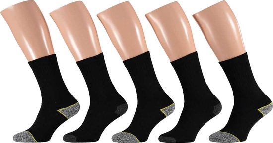 Chaussettes de Chaussettes de travail homme - Multipack chaussettes de travail - Zwart - Taille 43/46 - Chaussettes homme noir - chaussettes de travail homme 43/46 - Chaussettes de travail sans couture - Apollo