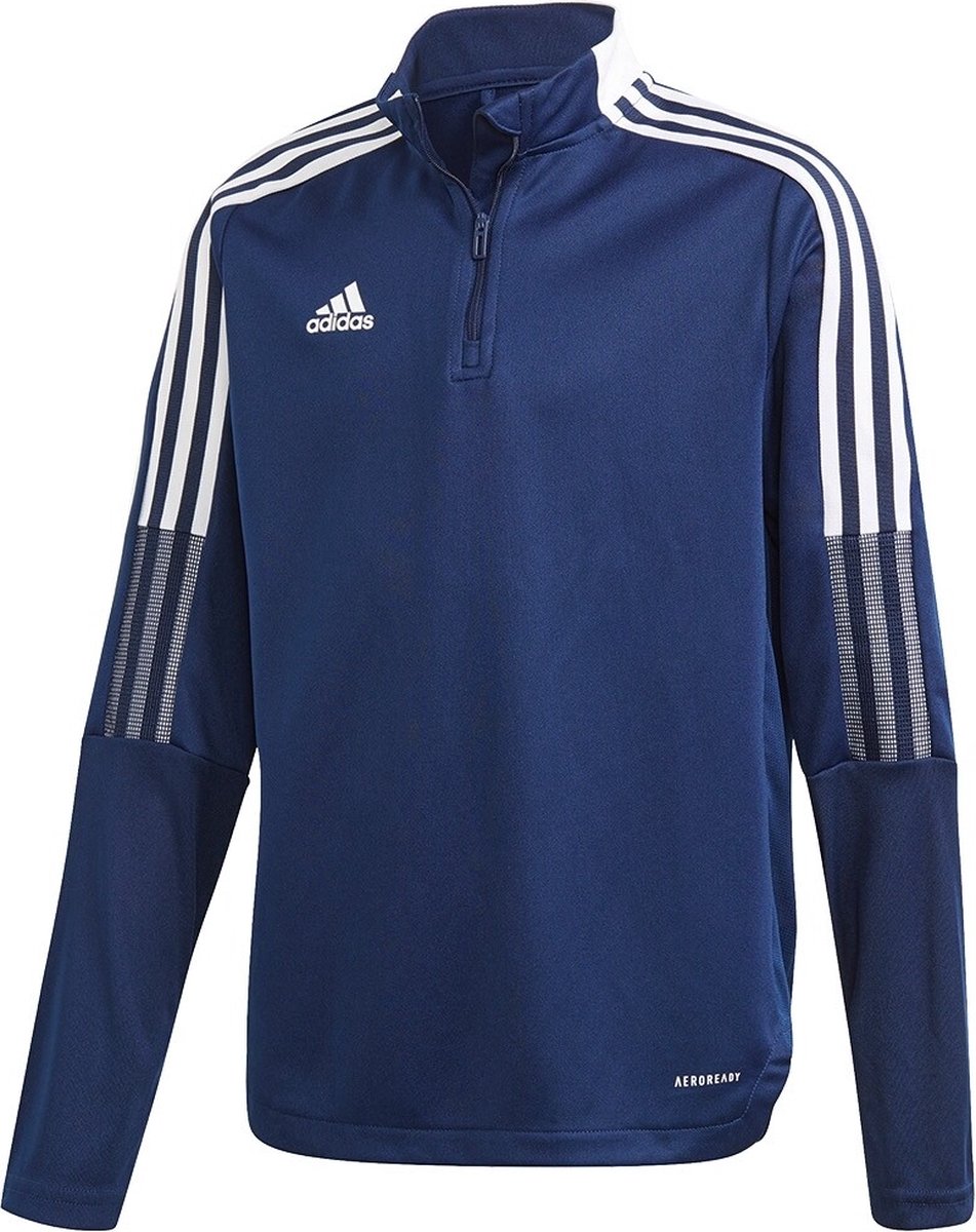 adidas - Tiro 21 Training Top Youth - Longsleeve Voetbal - 152 - Blauw