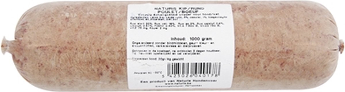 Versvlees Hondenvoer NATURIS - Kip en Rund - Diepgevroren, 1000g, Graanvrij