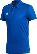 adidas Core 18 Polo Heren Sportpolo - Maat S  - Mannen - blauw/wit