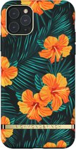 Richmond & Finch Orange Hibiscus bloemen en palmbladeren hoesje voor iPhone 11 Pro Max - kleurrijk