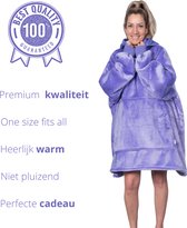 Q-Living Fleece Deken Met Mouwen - Hoodie Blanket - TV Deken - Paars