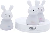 Olala ® 3 Witte Nachtlampjes- Led inductie - Konijntjes - Babykamer - Cadeau